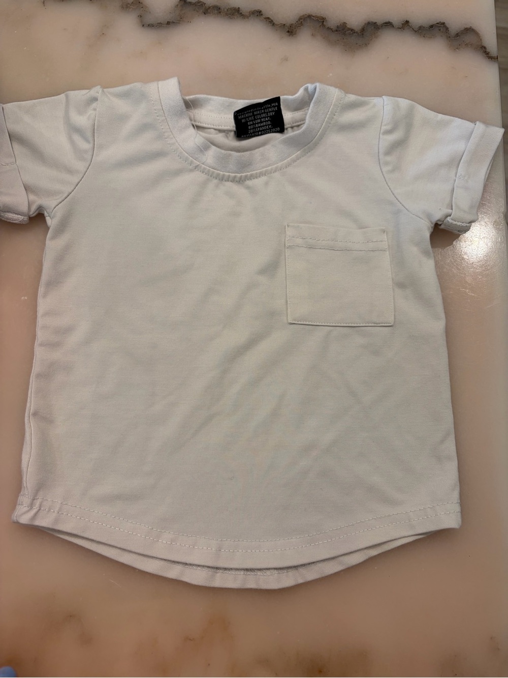 Little Bipsy White Short Sleeve Pocket Tee